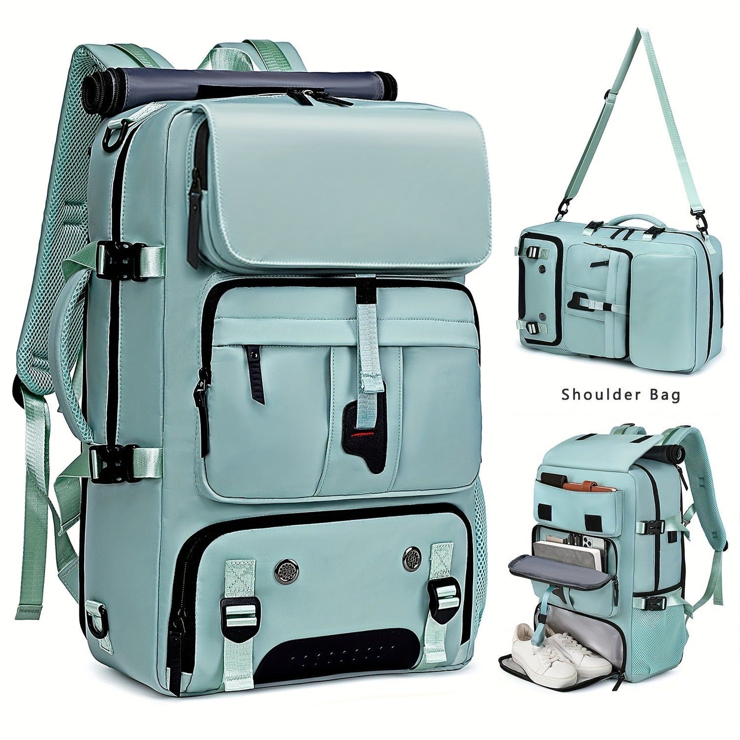 Large Capacity Laptop Backpack with Shoe Compartment & USB Charging Port – Waterproof Soft Shell Daypack for Men & Women, Multi-Functional Travel Rucksack for Business, College & Daily Commute, Multiple Colors Available