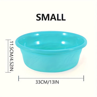 Plastic Wash Basin 12 Quart Stackable Round Tub - Portable Household Washing Bowl for Kitchen, Camping, Face Washing, Fruit & Vegetable Cleaning, Dish Washing & Bottle Rinsing, 4 Colors, Small to Oversized