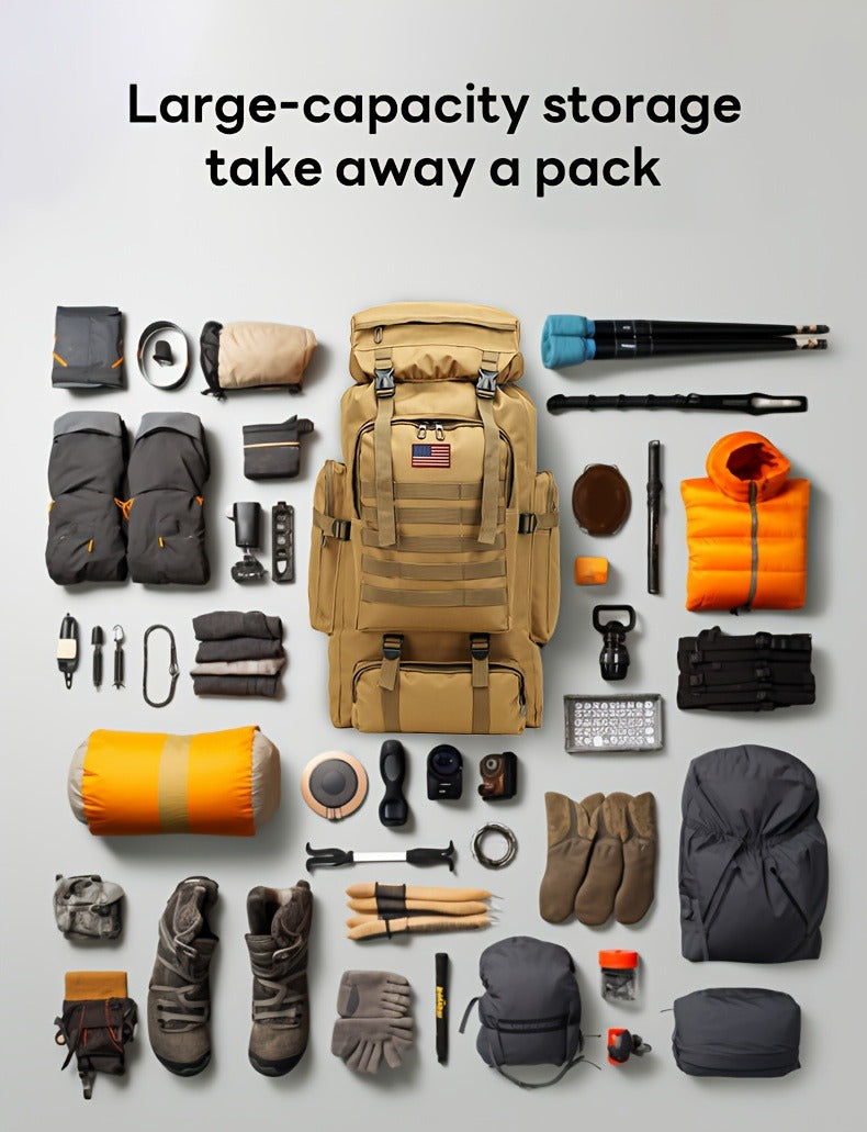 Tactical Backpack for Men & Women – Lightweight Packable Hiking Backpack 21L, Multi-Compartment Camping Rucksack with Adjustable Straps, Waterproof Outdoor Daypack for Camping, Trekking & Travel