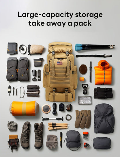 Tactical Backpack for Men & Women – Lightweight Packable Hiking Backpack 21L, Multi-Compartment Camping Rucksack with Adjustable Straps, Waterproof Outdoor Daypack for Camping, Trekking & Travel
