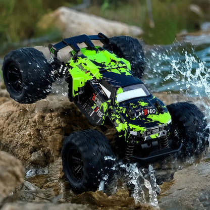 4WD RC Monster Truck for Kids with LED Lights High-Speed All-Terrain Remote Control Off-Road Car Toy for Boys Girls Ages 6+ – Outdoor Backyard Racing Birthday Christmas Gift