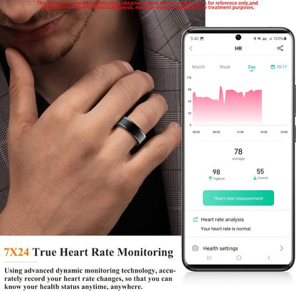 Smart Ring Fitness & Health Tracker for Men & Women – Heart Rate, Sleep, Steps, Calories, Body Temp & HRV Monitoring, IP68 Waterproof, iOS & Android Compatible