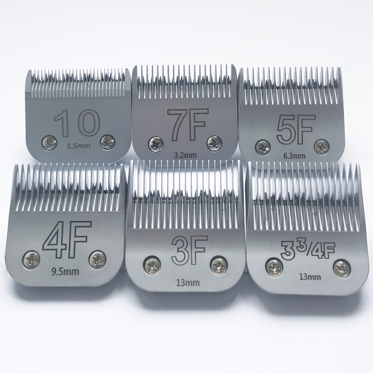 Dog Clipper Replacement Blades – Ceramic & Carbon Steel Detachable Blades in 5 Sizes (3F/4F/5F/7F/10#) | Compatible with Andis AG/AGC, Wahl KM2/KM5/KM10, Oster & More | Professional Pet Grooming Accessory