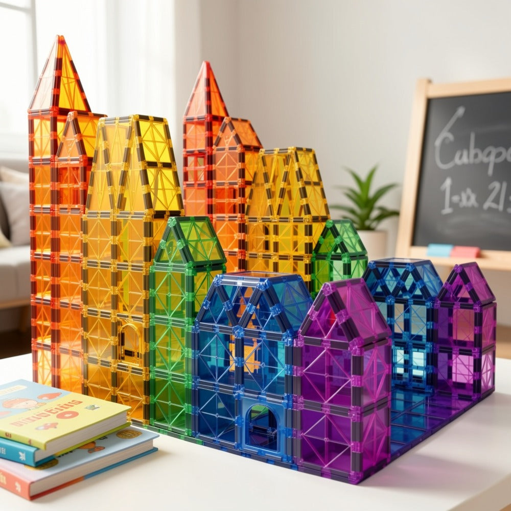 Animal Village Magnetic Building Blocks 102pcs for Kids Ages 3 4 5 6 – STEM Shape Sorting Color Recognition Toy Animal House Village Shapes Preschool Educational Gift Boys Girls Birthday Christmas