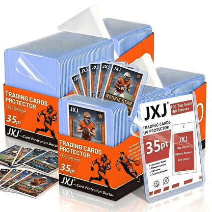 Top Loaders and Card Sleeves Combo Set 3x4 Inch Hard Plastic Baseball Card Protectors for Sports Football Game Cards Choose 100 200 400 or 800 Top Loaders Plus Matching Card Sleeves Bulk Value Pack