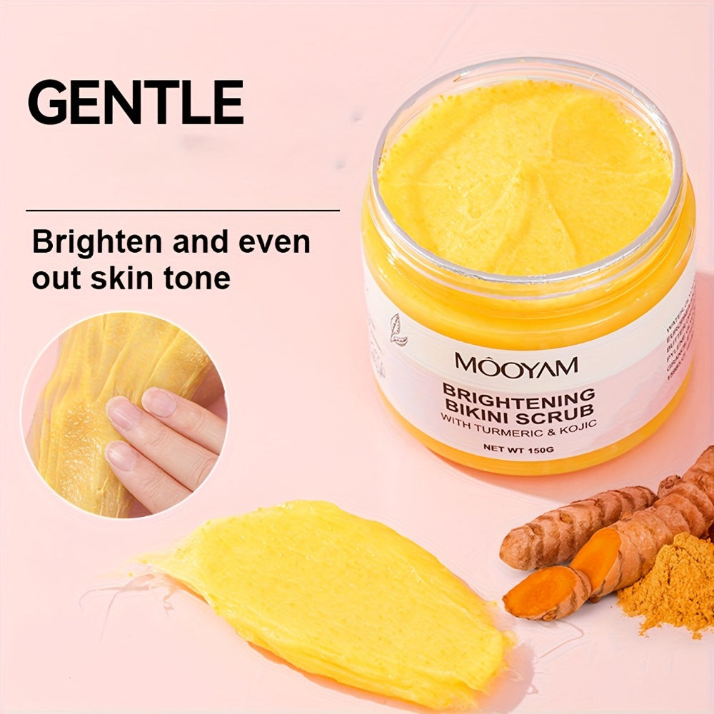Glycolic Acid Bikini Area Scrub 150g – Kojic Acid & Turmeric Exfoliating Paste, Brightening Treatment for Dark Spots, Ingrown Hairs, Hyperpigmentation, Smooth Radiant Skin for Women