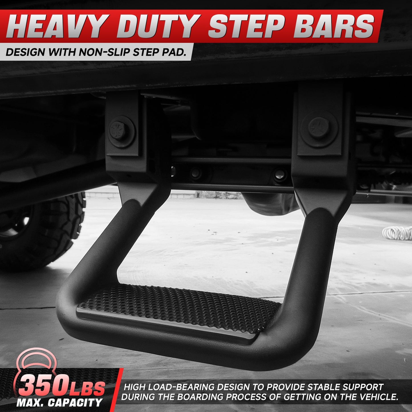 DNA MOTORING Universal Side Step Pad for Chevy GMC Ford Dodge Ram Toyota Nissan Truck Pickup SUV Aluminum 350 Lbs Max 2/4 PCS