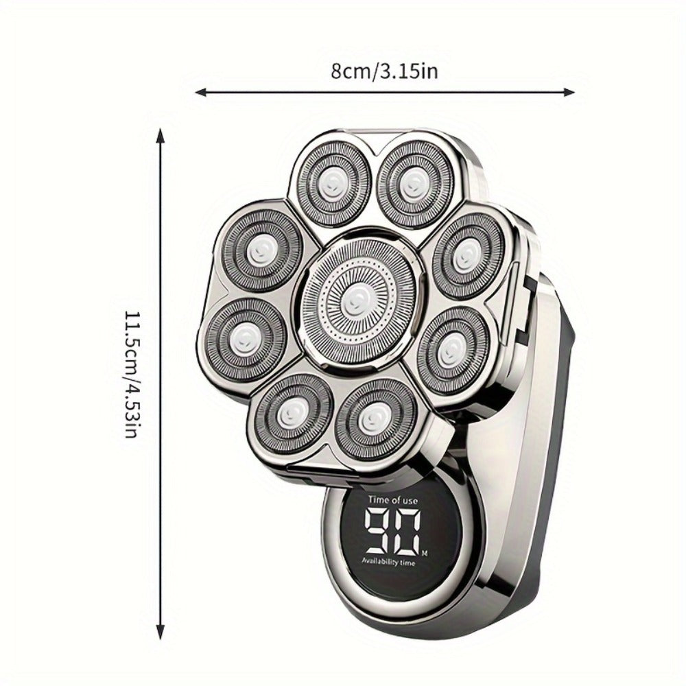 9D Electric Head Shaver for Bald Men – 5-in-1 Cordless Rechargeable Bald Head Razor & Grooming Kit for Home and Travel
