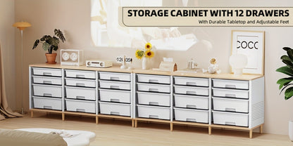 12-Drawer Storage Cabinet, Home Storage Cupboard for Living Room detail image - detail view 10