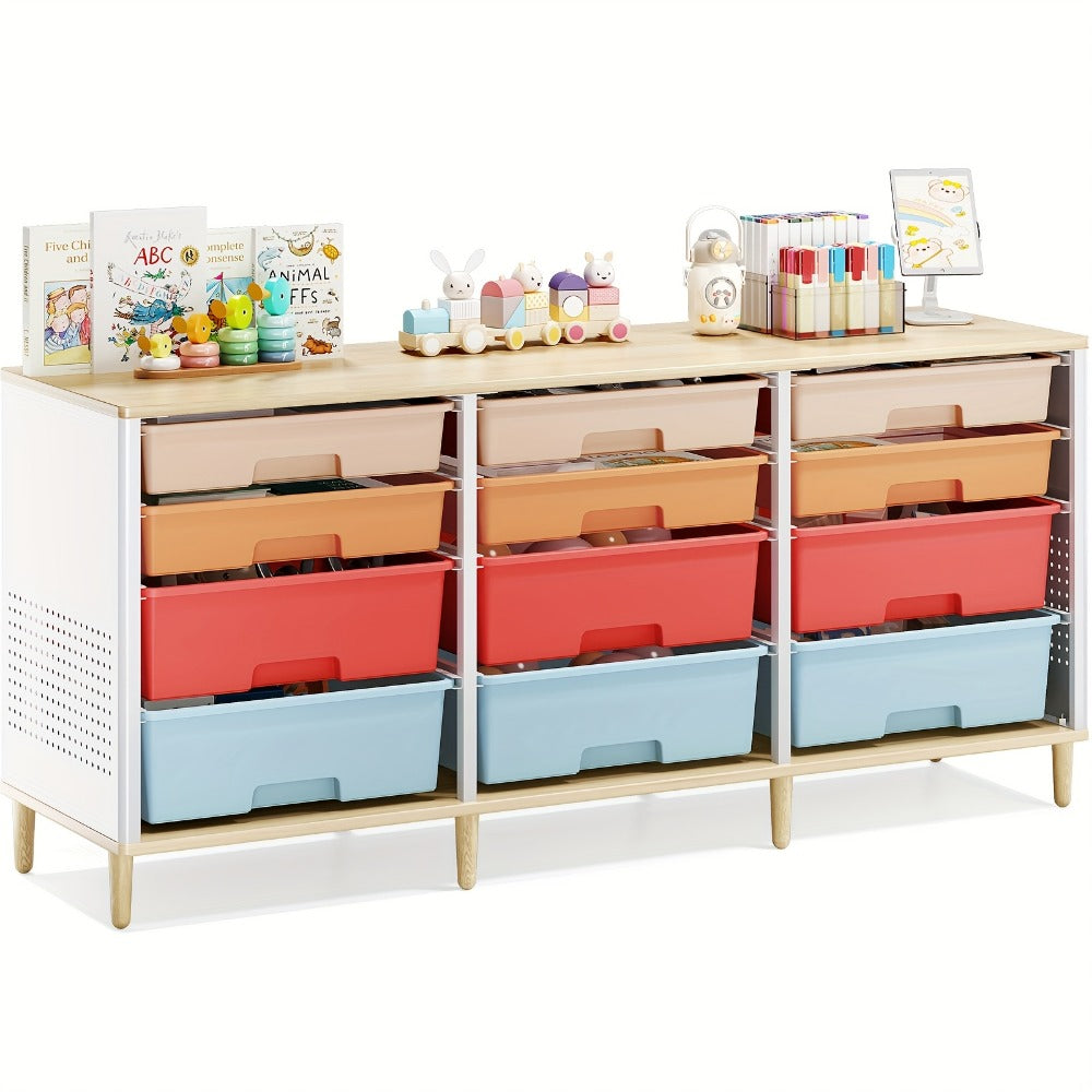 12-Drawer Storage Cabinet, Home Storage Cupboard for Living Room detail image - detail view 3