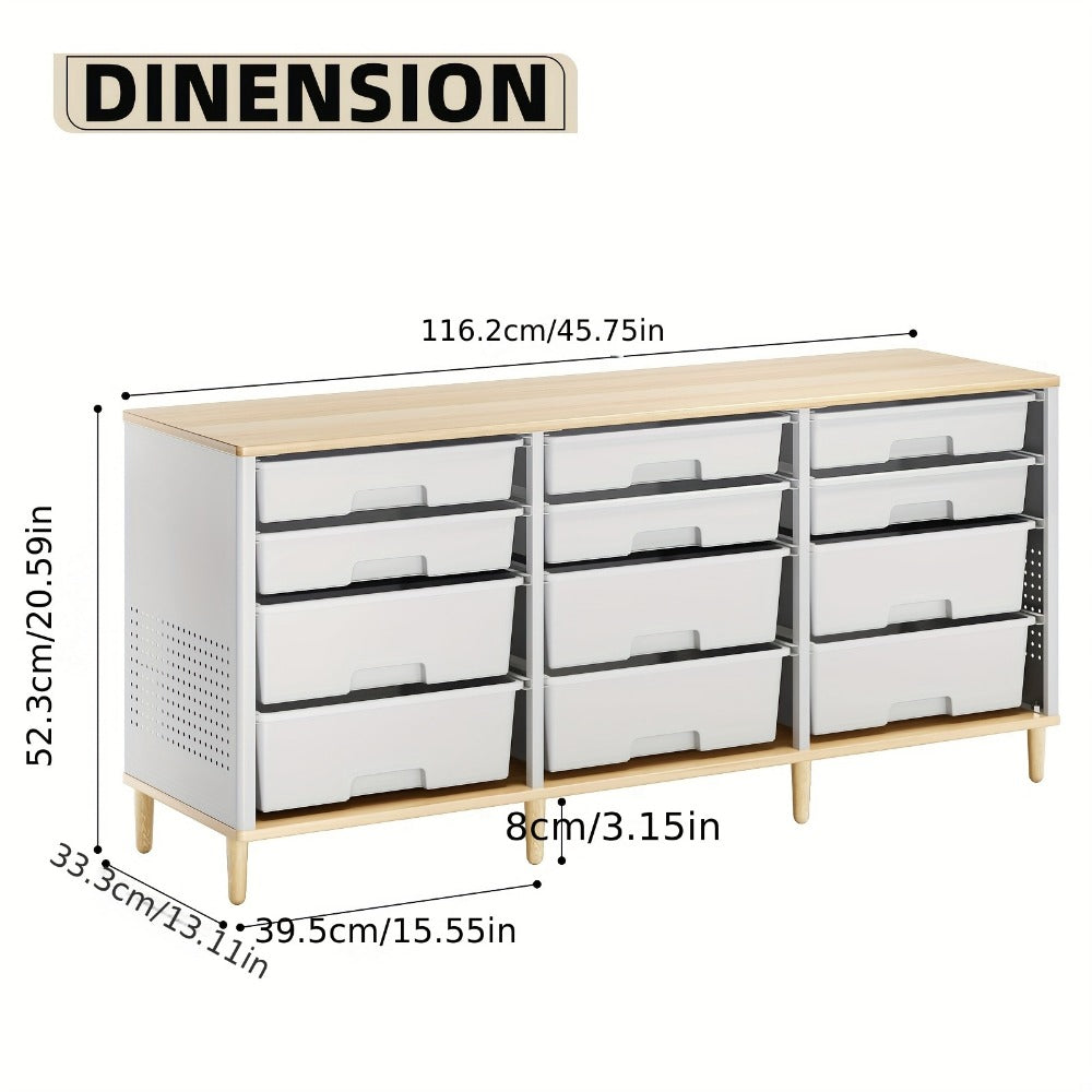 12-Drawer Storage Cabinet, Home Storage Cupboard for Living Room detail image - detail view 4
