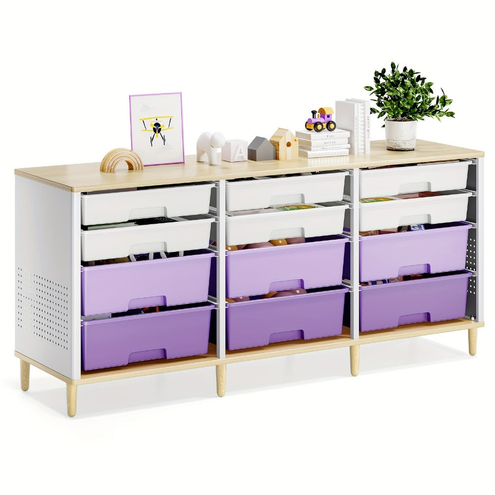 12-Drawer Storage Cabinet, Home Storage Cupboard for Living Room detail image - detail view 7