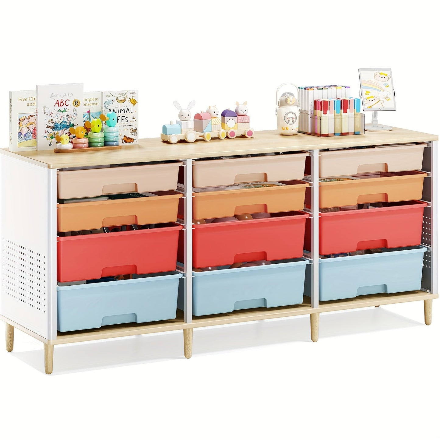 Storage Cabinet shown in the Rainbow option