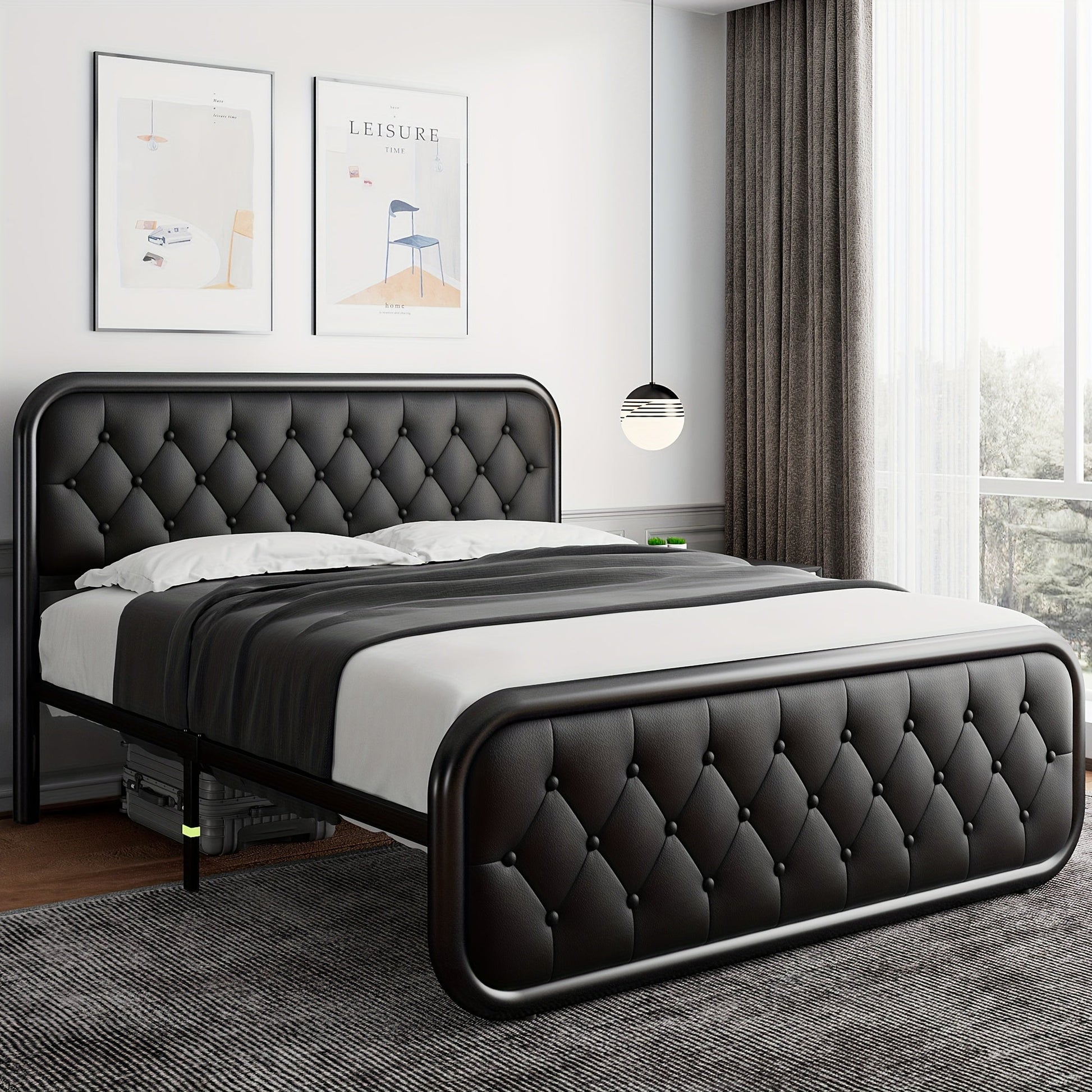 Bed Frame shown in the Black, Full option