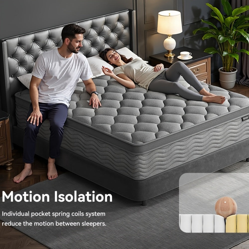 12-Inch Mattress with Pocket Springs, Bedroom Mattress in a Box detail image