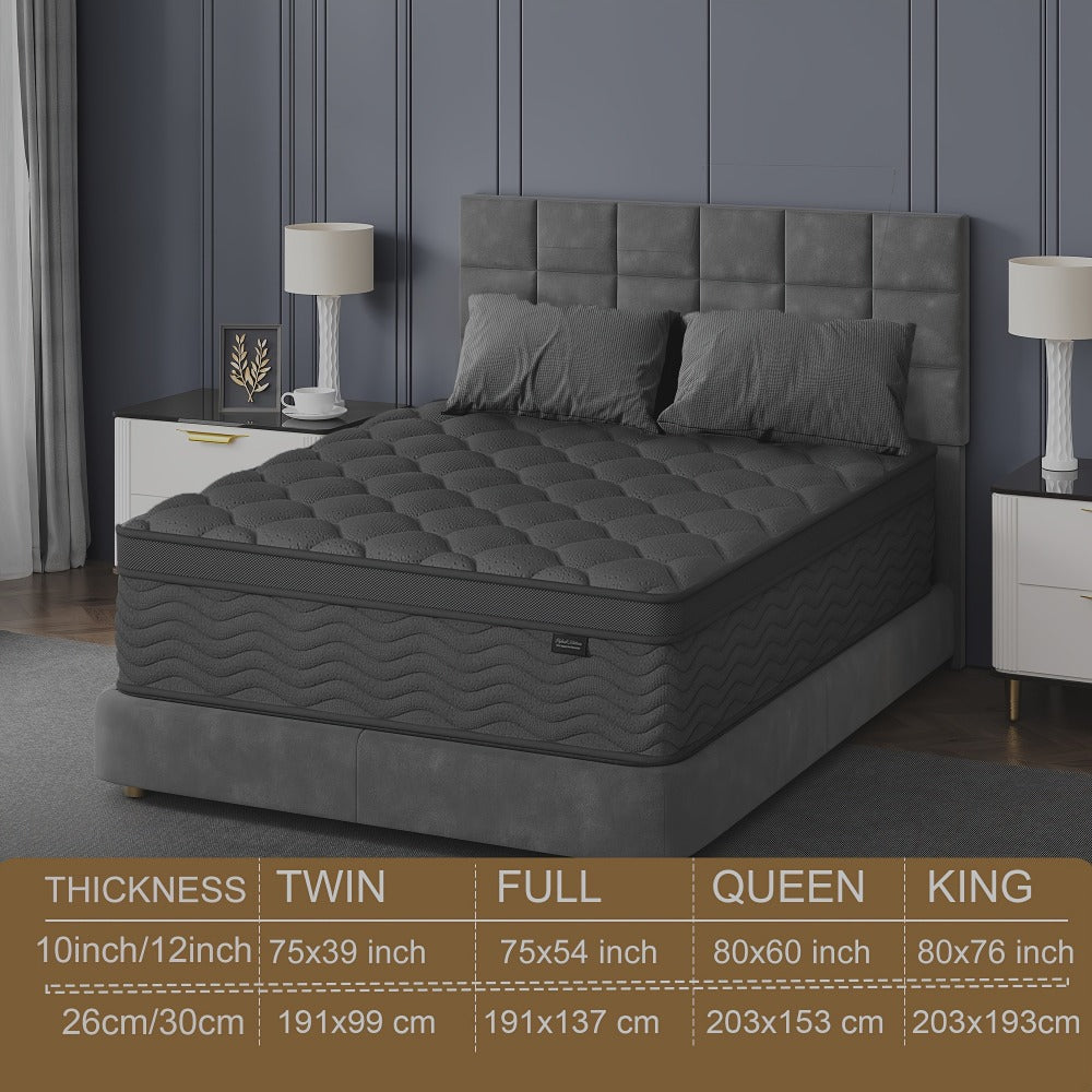 12-Inch Mattress with Pocket Springs, Bedroom Mattress in a Box detail image - detail view 3