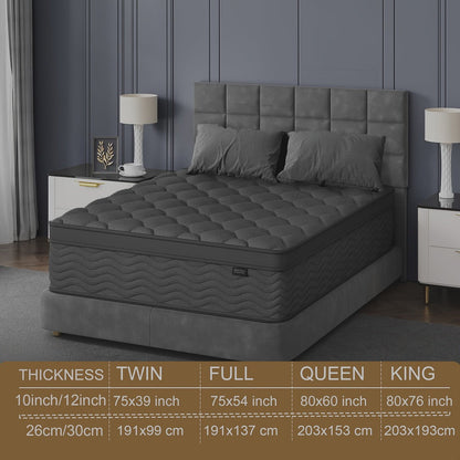 12-Inch Mattress with Pocket Springs, Bedroom Mattress in a Box detail image - detail view 3