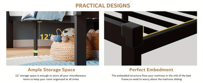 12-Inch Metal Bed Frame with No Box Spring Needed and Tool-Free Assembly detail image - detail view 15