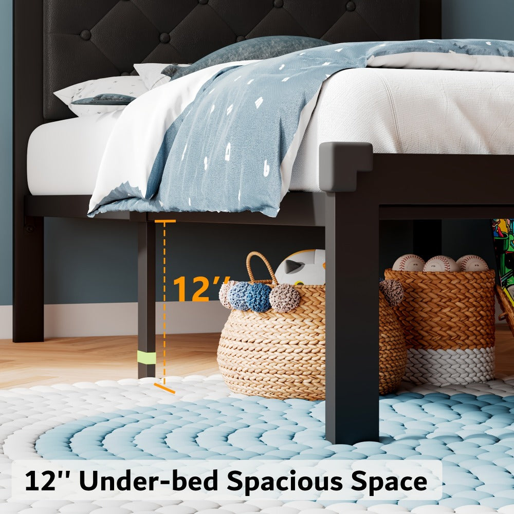 12-Inch Metal Bed Frame with No Box Spring Needed and Tool-Free Assembly detail image - detail view 7