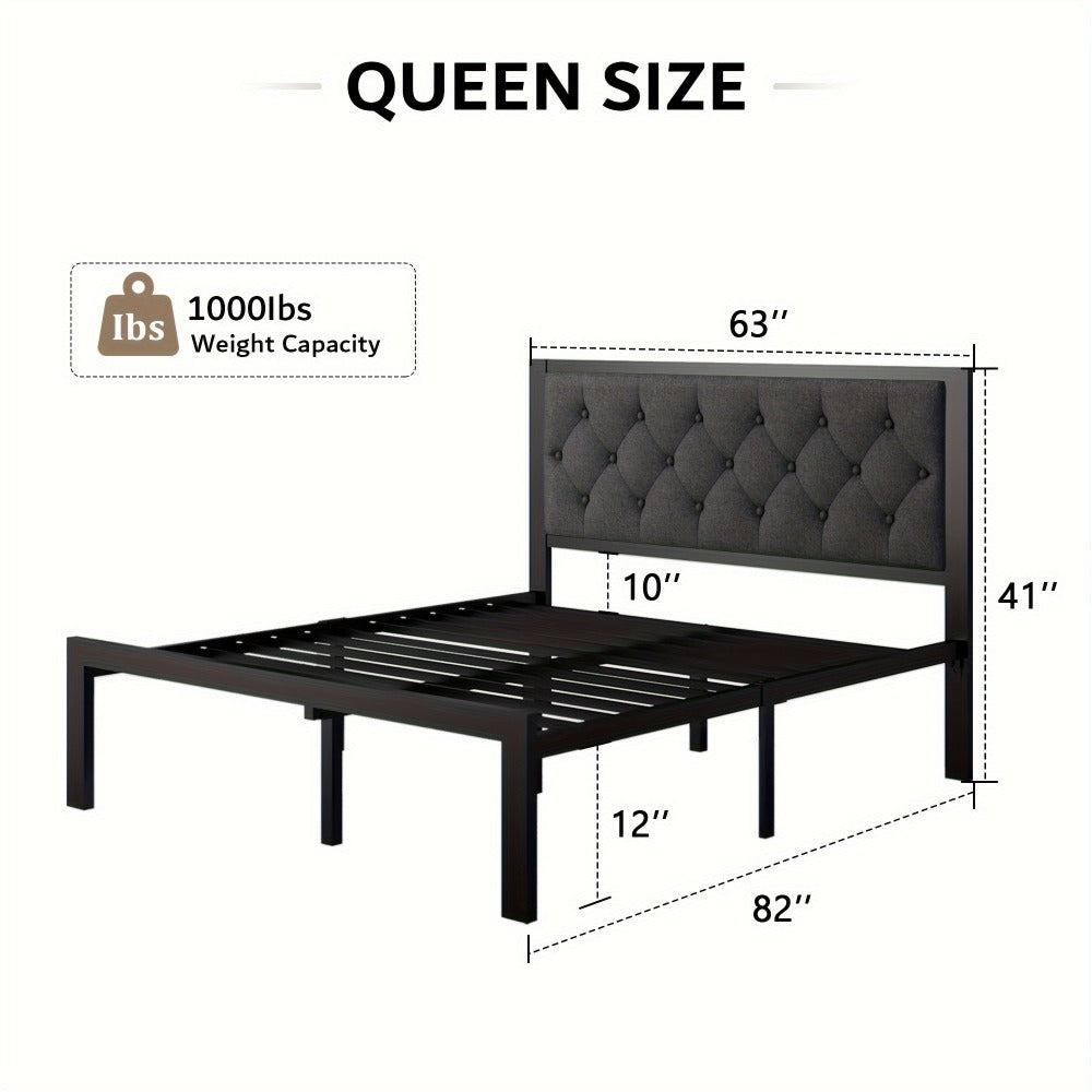 12-Inch Metal Bed Frame with No Box Spring Needed and Tool-Free Assembly detail image - detail view 8