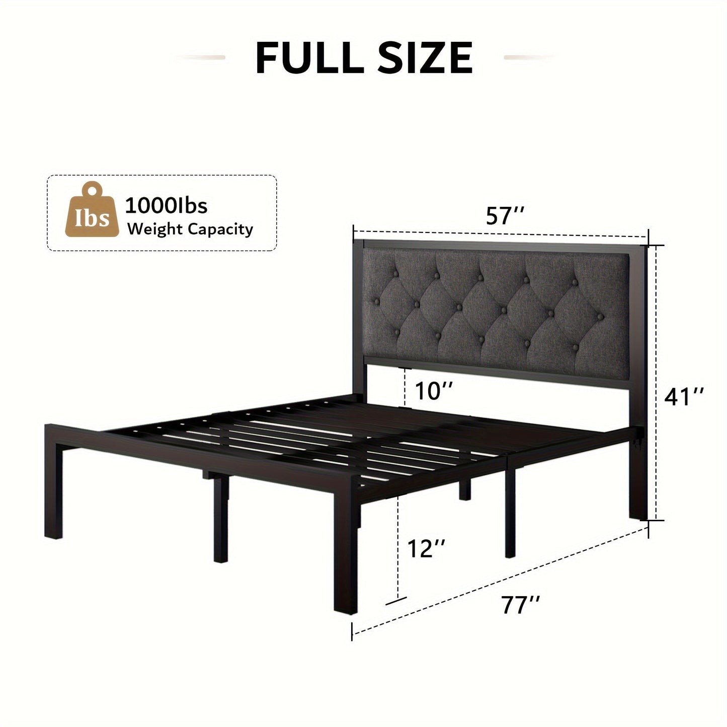 Bed Frame shown in the Gray, Full option