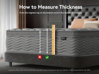 12-Inch Twin Mattress with Pocket Springs, Medium-Firm Bed Mattress for Bedroom detail image - detail view 16
