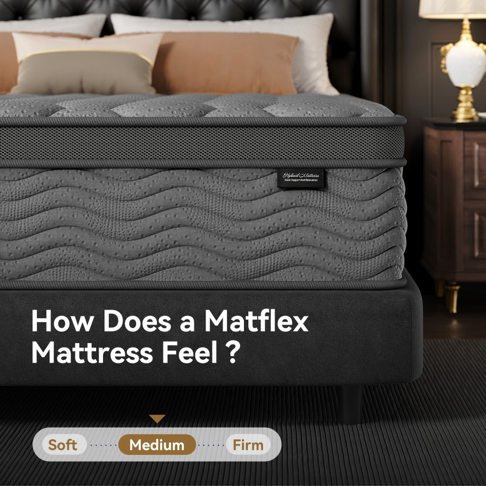 12-Inch Twin Mattress with Pocket Springs, Medium-Firm Bed Mattress for Bedroom detail image