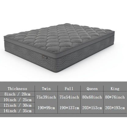 12-Inch Twin Mattress with Pocket Springs, Medium-Firm Bed Mattress for Bedroom detail image - detail view 4
