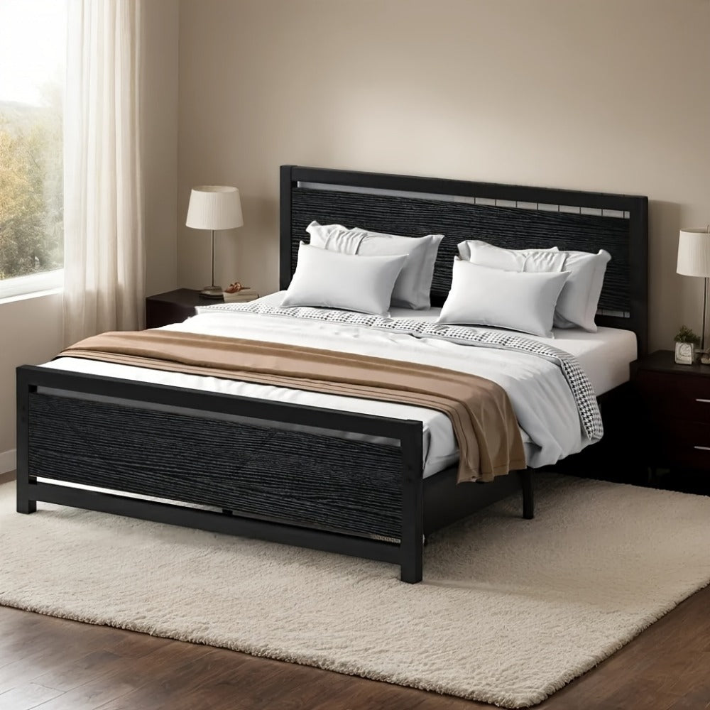 12-Inch Wood Bed Frame with No Box Spring Needed, Mattress Support Frame for Bedroom detail image - detail view 10