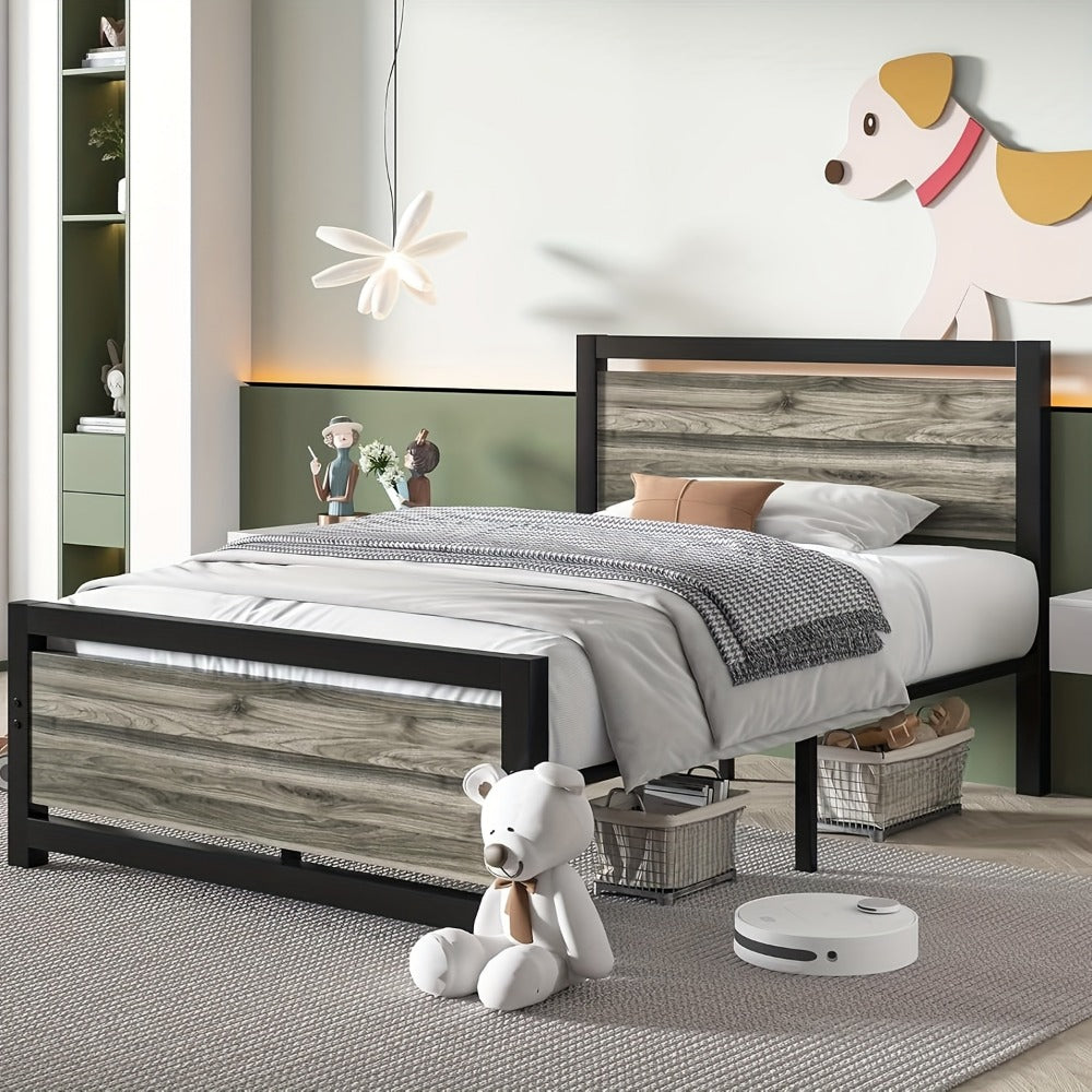 12-Inch Wood Bed Frame with No Box Spring Needed, Mattress Support Frame for Bedroom detail image - detail view 19