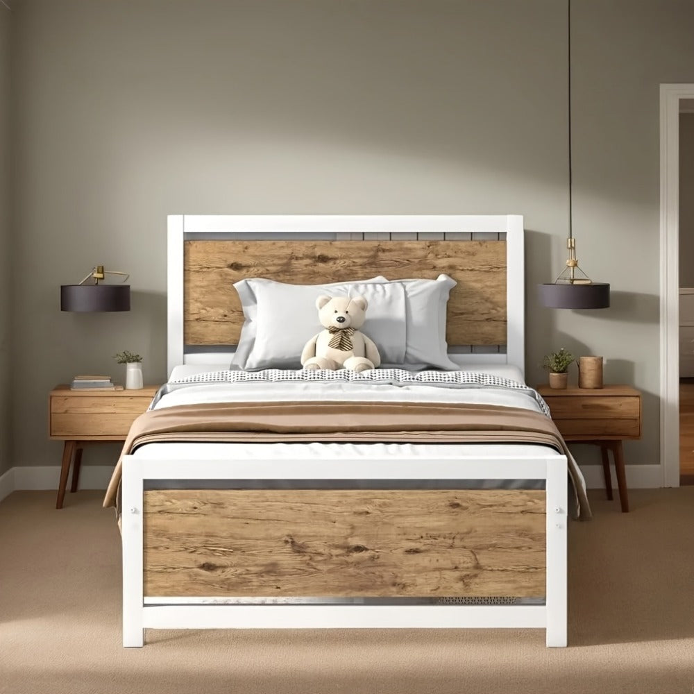 12-Inch Wood Bed Frame with No Box Spring Needed, Mattress Support Frame for Bedroom detail image - detail view 21