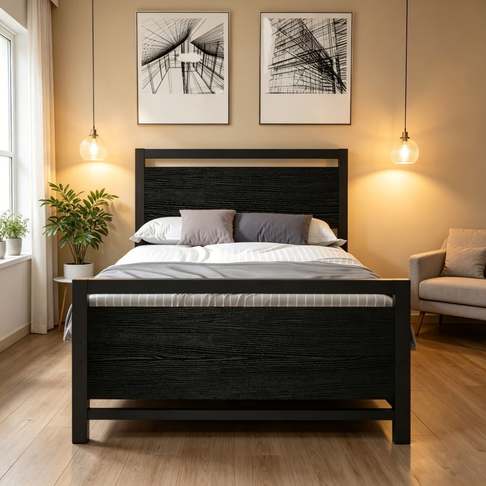 12-Inch Wood Bed Frame with No Box Spring Needed, Mattress Support Frame for Bedroom detail image - detail view 23