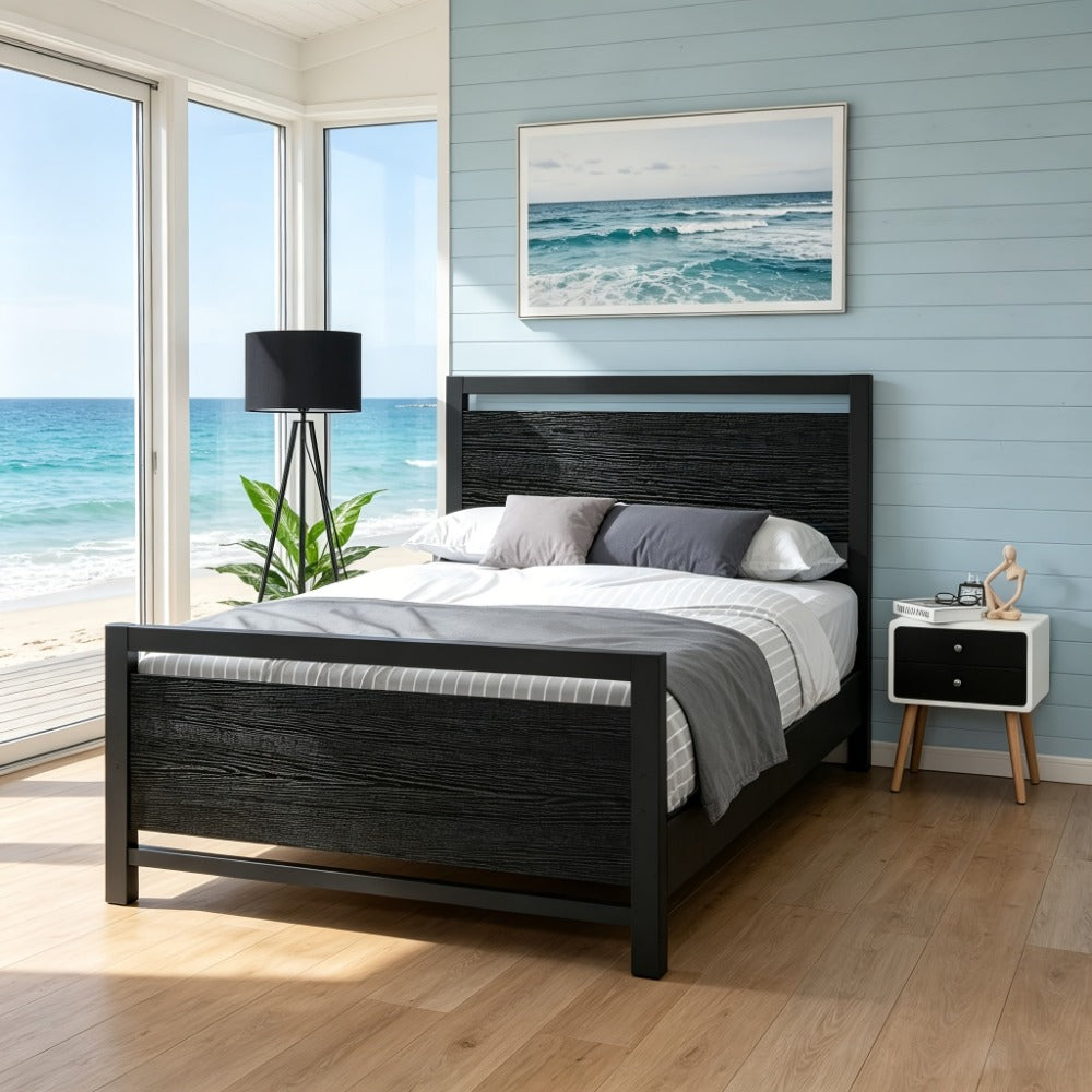 12-Inch Wood Bed Frame with No Box Spring Needed, Mattress Support Frame for Bedroom detail image - detail view 24