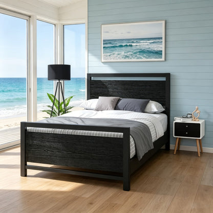 12-Inch Wood Bed Frame with No Box Spring Needed, Mattress Support Frame for Bedroom detail image - detail view 24