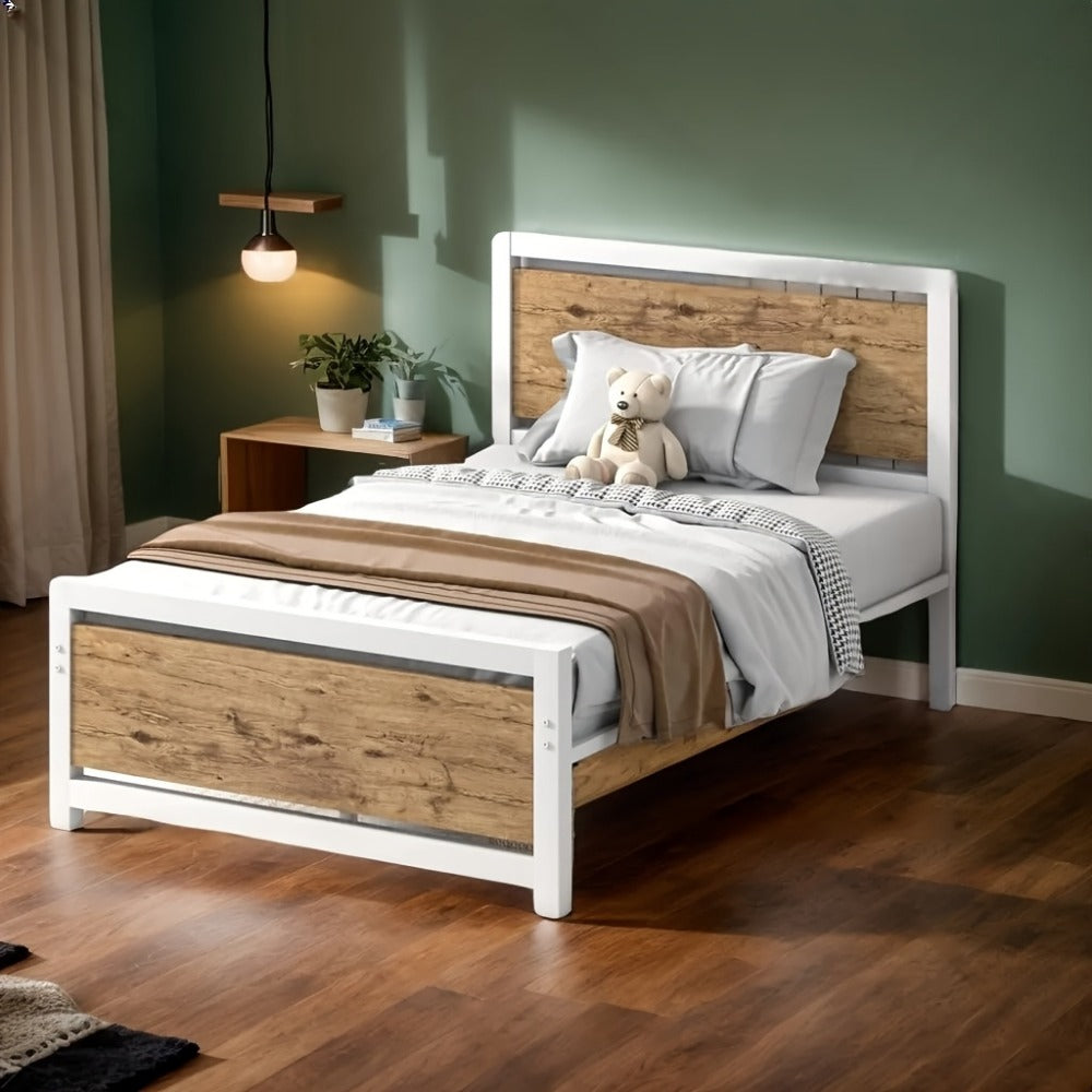 12-Inch Wood Bed Frame with No Box Spring Needed, Mattress Support Frame for Bedroom detail image