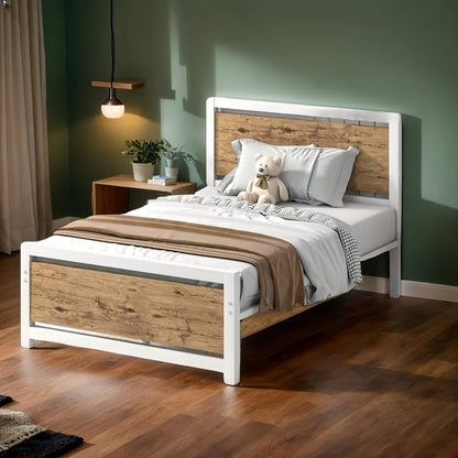 12-Inch Wood Bed Frame with No Box Spring Needed, Mattress Support Frame for Bedroom detail image - detail view 4