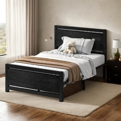 12-Inch Wood Bed Frame with No Box Spring Needed, Mattress Support Frame for Bedroom detail image - detail view 5