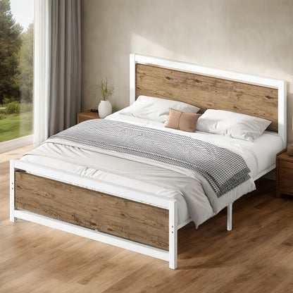 12-Inch Wood Bed Frame with No Box Spring Needed, Mattress Support Frame for Bedroom detail image - detail view 6