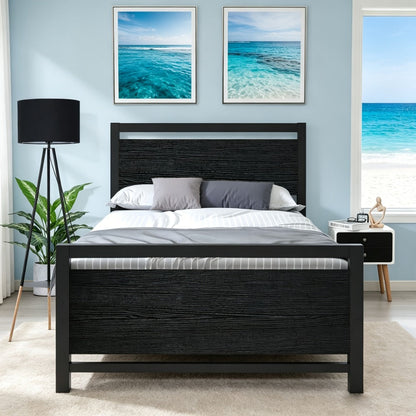 12-Inch Wood Bed Frame with No Box Spring Needed, Mattress Support Frame for Bedroom detail image - detail view 8
