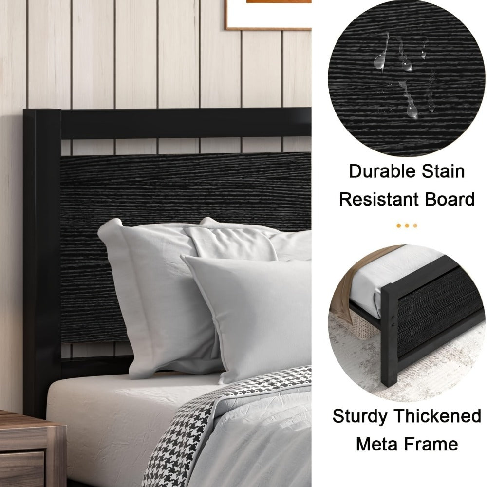 12-Inch Wood Bed Frame with No Box Spring Needed, Mattress Support Frame for Bedroom detail image - detail view 9