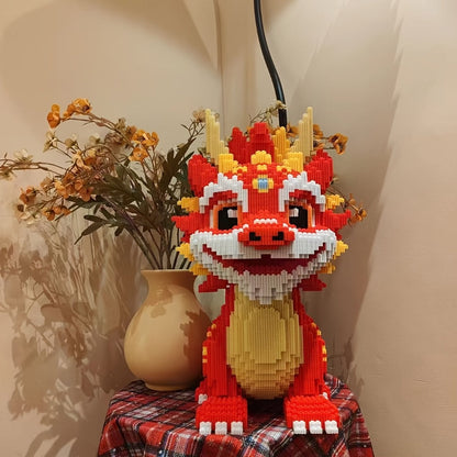 3D Chinese Dragon Model Assembly Set 4500pcs – DIY Build Mixed Color PP Festive Holiday Display Decoration Halloween Thanksgiving Christmas Easter School Home Decor Dragon Lover Gift Model 8843