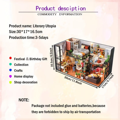 DIY Dollhouse Kit 2 Story with Dust Cover – Handmade Miniature House Model with Furniture Parts, No Glue No Batteries, Creative Build & Display Toy, Christmas Birthday Gift for Girls Teens & Adults