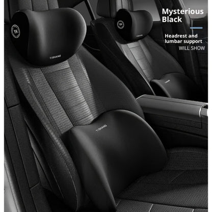 Car Headrest and Lumbar Support Set Ergonomic High-Density Sponge Cushion for Long Distance Driving Neck Pillow Back Support Comfortable Upgrade for All Seasons Brown Black Gray Pink Blue