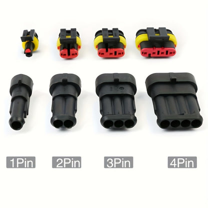 Automotive Electrical Connector Terminal Kit 355PCS - 1/2/3/4 Pin Wire Plug Set for Car Repair, Wiring Harness & Electrical Maintenance, Universal Fit