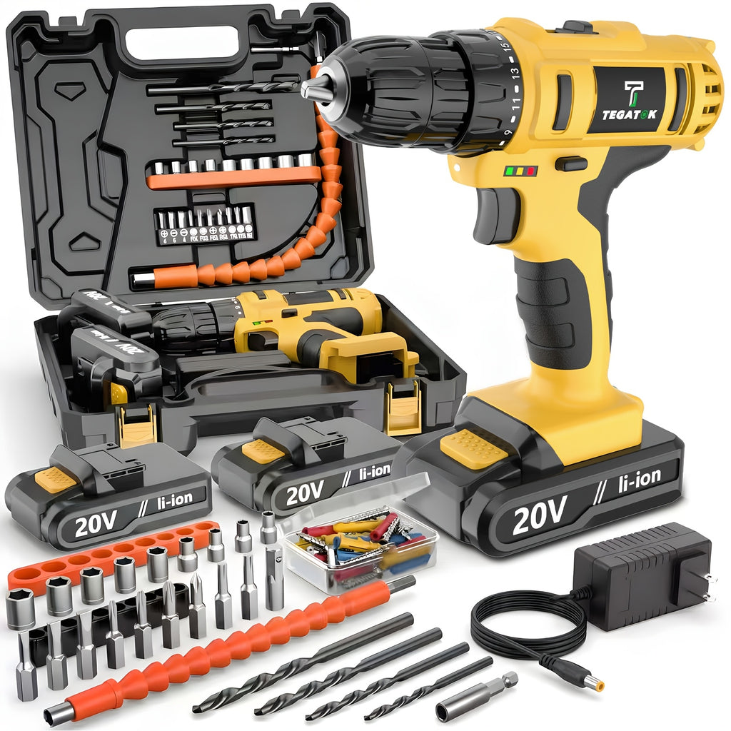 [20V Cordless Drill Set] 30|88|136|148pcs Electric Drill ToolBox Set | Cordless Rechargeable Electric Drill Tool Set, Equipped 1 Or 2 Battery, Hand Tools, Pliers, Bits Set, Suitable Construction, Industry & Home Decoration, Men's Gift, The Best Gift