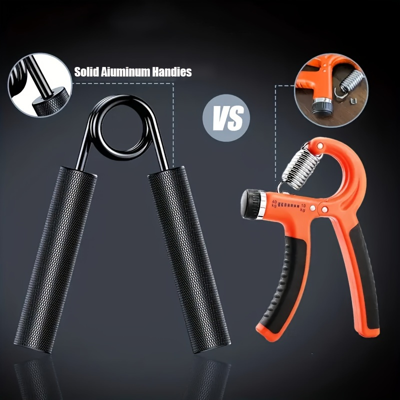 Hand Grip Strengthener Set 4pcs Heavy Duty Metal - Forearm & Wrist Trainer 50LB to 200LB Resistance, Finger Exerciser for Muscle Building, Rehabilitation & Crush Grip Training, Black