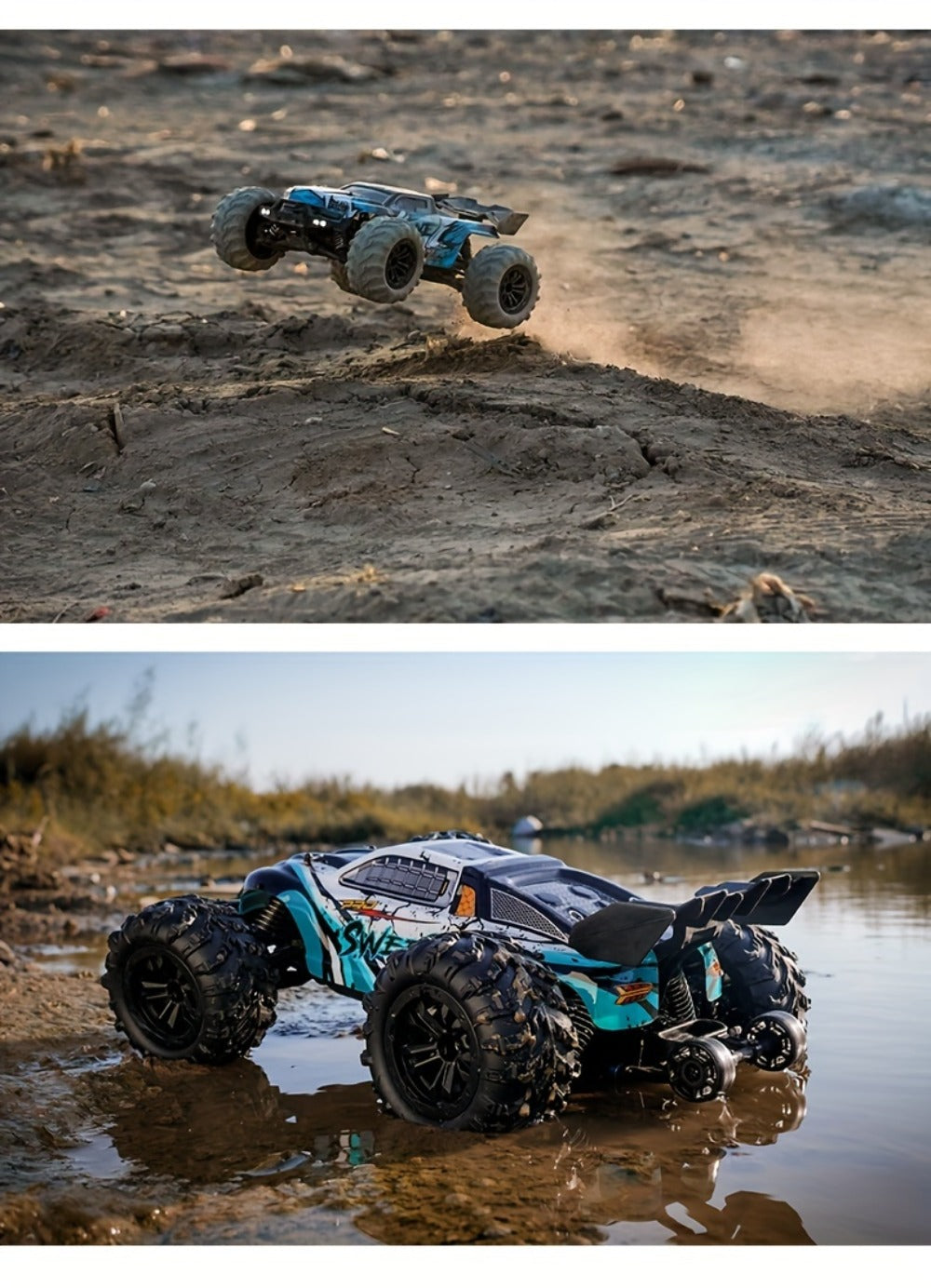 High Speed RC Off-Road Car 70KM/H Brushless Motor 1:14 1:16 Scale – 4WD All-Terrain Remote Control Monster Truck Dual Battery Option for Boys Kids Adults, Best Birthday Christmas Gift