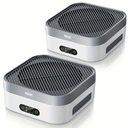 True HEPA Air Purifier for Home & Bedroom Up to 600 Sq Ft | USB-C Powered, 16dB Sleep Mode, Touch Screen Timer, 3-Stage Filtration | Removes Pets, Dust, Pollen, Smoke & Odors | Portable Grey & White