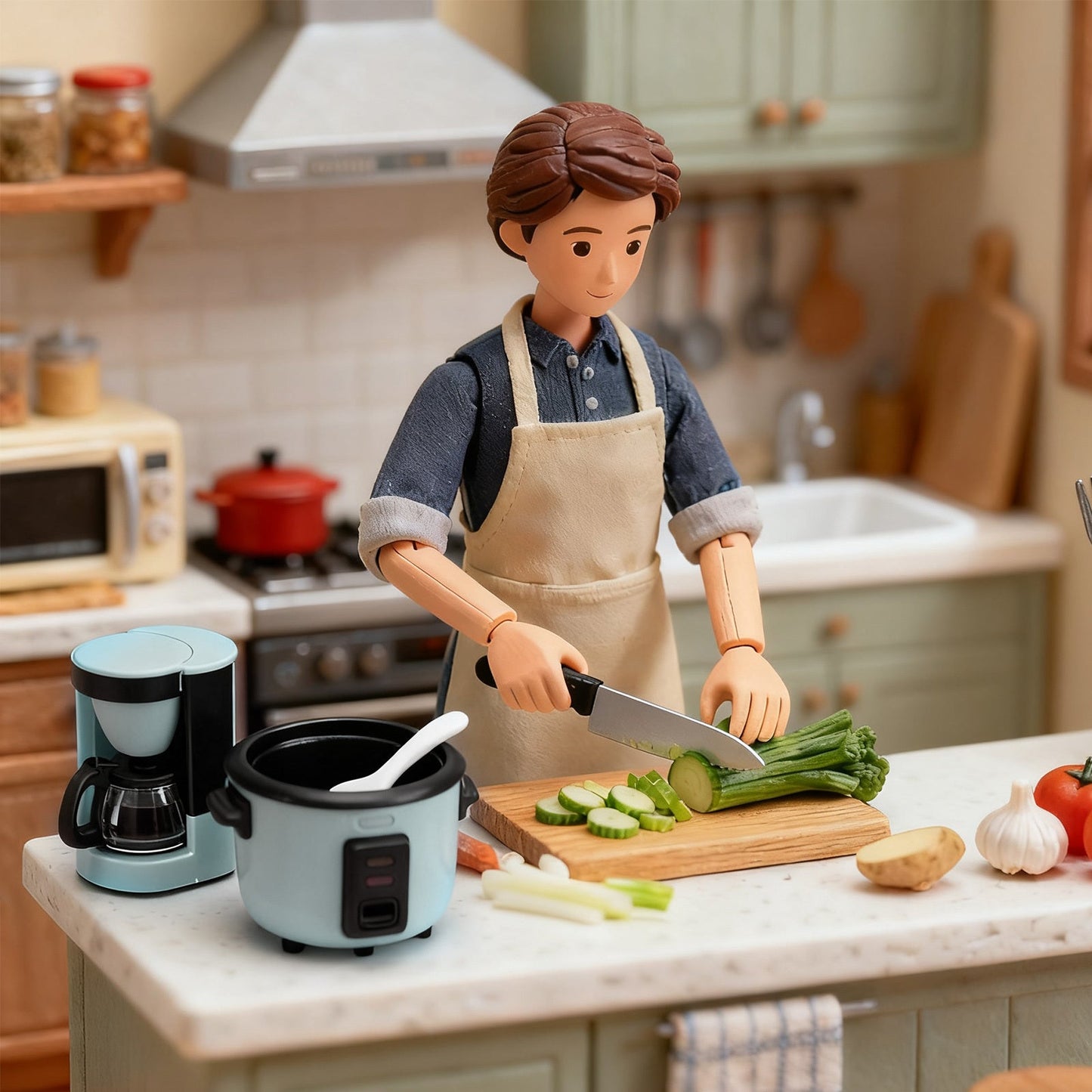 Miniature Dollhouse Kitchen Appliance Set 1:12 Scale 3 Pcs – Rice Cooker, Juicer & Coffee Maker Models, Realistic Dollhouse Decor Accessories, Collectible Gift for Miniature Enthusiasts & Collectors