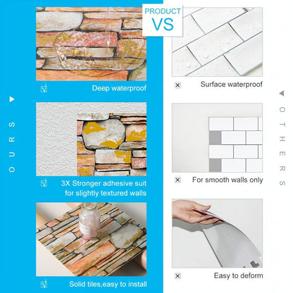 Marble Floor & Wall Decals 40-Pack Self-Adhesive Waterproof Removable Vinyl Sheets – Luxury Marble Pattern Tile Stickers for Bathroom, Kitchen & Living Room